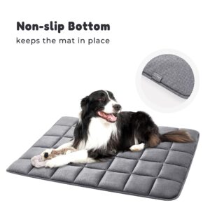 Allisandro Premium Non-Slip Waterproof Dog Mat Washable Dog Sleeping Bed Kennel Pads for Small Medium Large Dogs and Cats, Grey, 29.5 X 19.5 Inches