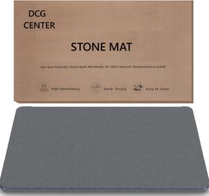 dcg center bathroom stone mat, dark grey, 23.62 x 15.75 inches