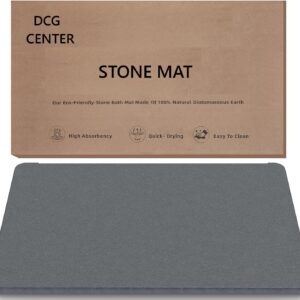 DCG Center Bathroom Stone Mat, Dark Grey, 23.62 x 15.75 inches