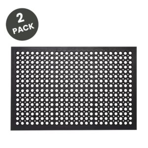 Envelor 2-Pack Anti Fatigue Rubber Floor Mat Non-Slip Restaurant Mat for Floors Bar Mat Drainage Mat Doormat Door Mat Utility Garage Floor Mat Home Mat Anti Slip Entry Mat 36 x 60 Inches