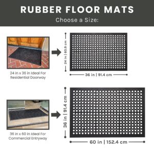 Envelor 2-Pack Anti Fatigue Rubber Floor Mat Non-Slip Restaurant Mat for Floors Bar Mat Drainage Mat Doormat Door Mat Utility Garage Floor Mat Home Mat Anti Slip Entry Mat 36 x 60 Inches