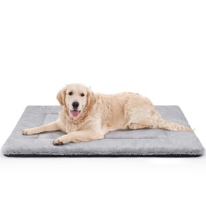 ZENGAOOU Dog Bed, Dog Crate Mat Washable, Ultra Soft & Anti-Slip XL Dog Bed Fit Dog Crates & Kennels, Suitable for Dogs Up to 90 lbs, 42" x 28", Grey