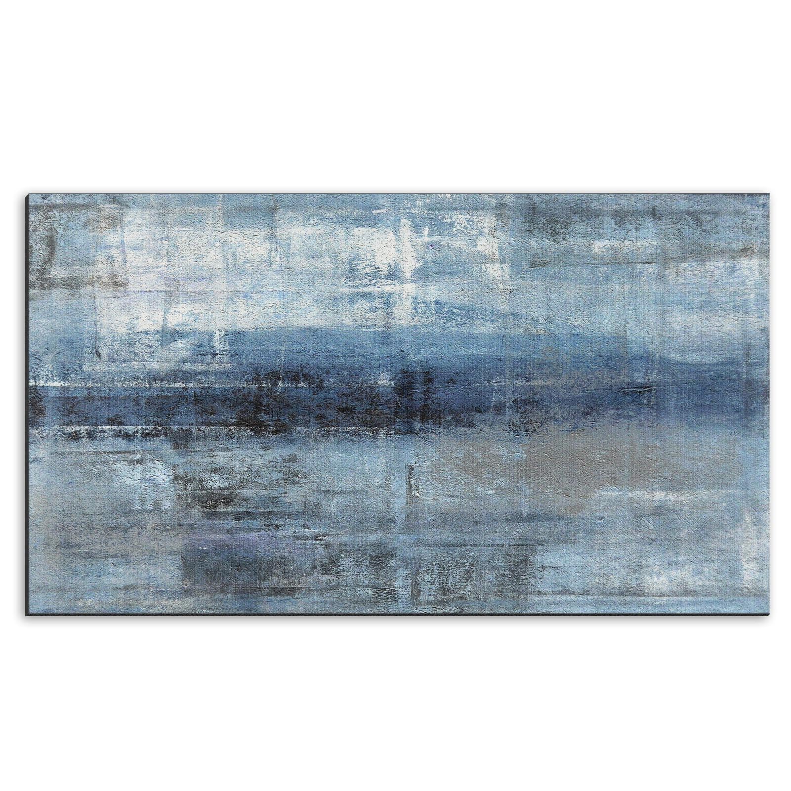 Arttown Abstract Door Mat, 17 x 30 Inch Blue Grey Lines Welcome Doormat Decorative Home Floor Mat, Non Slip Rubber Back and Strong Water Absorption for Outdoor Indoor Entrance Decor