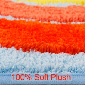 HAIWAOO Bath Mats for Bathroom, 32"×20" Non Slip Bath Rugs, Soft and Absorbent Bathroom Rugs, Machine Wash/Dry, Rugs for Tub, Shower, and Bath Room,Rainbow