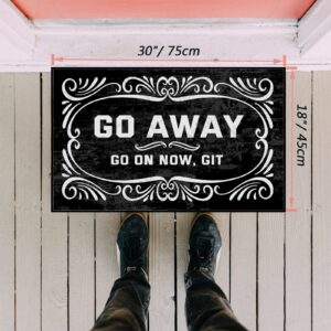 Shelinh Go Away Go on Now Git Custom Doormats Funny Front Door Mat Cute Welcome Mat Non Slip Indoor 18x30 Inch