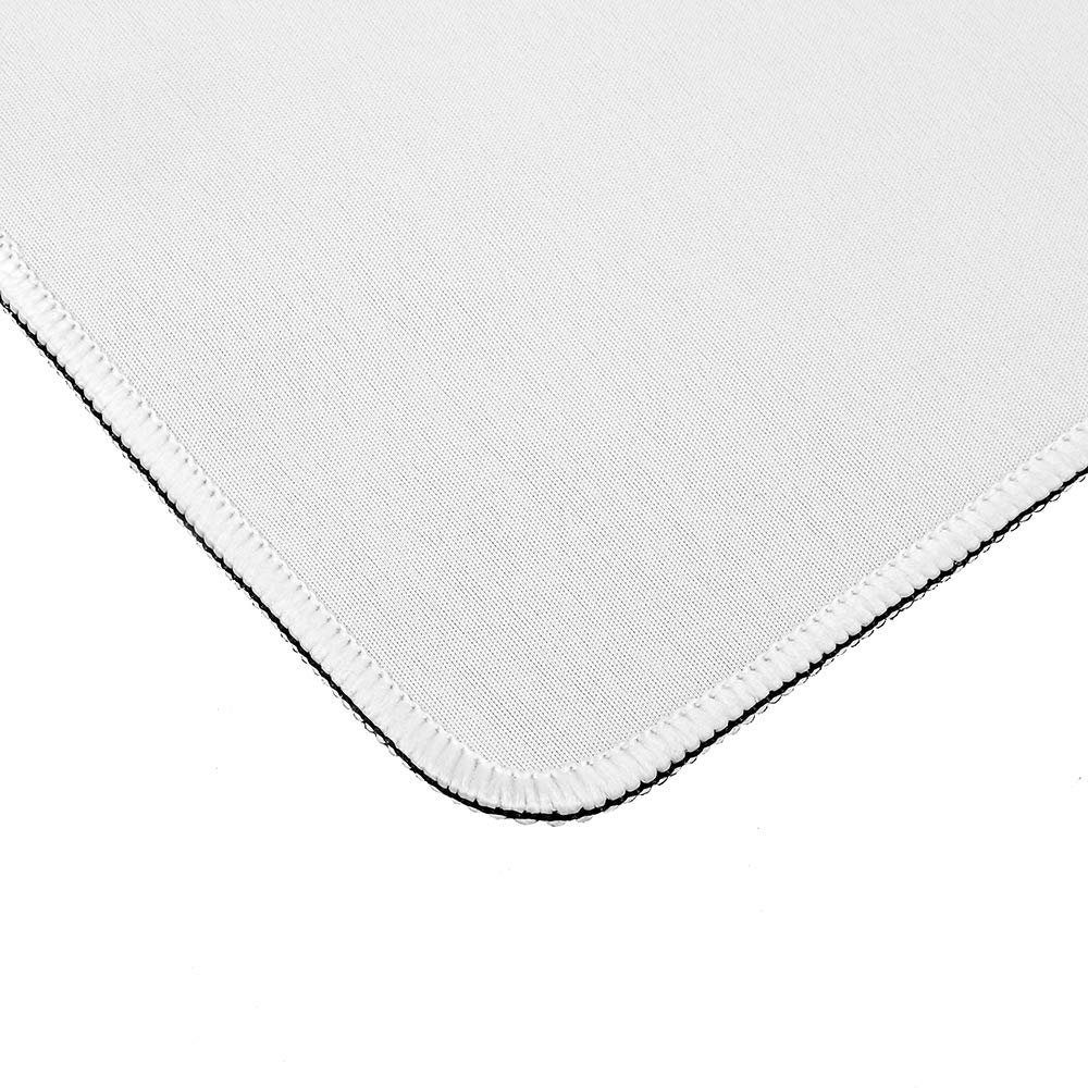 Large Mouse Pad Extended Gaming Mat, Lime Green White Non-Slip Rubber Desk Mat with Stitched Edges for Office Desktop, Computer Keyboard 16" x 36"