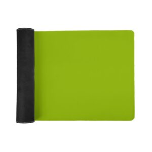 Large Mouse Pad Extended Gaming Mat, Lime Green White Non-Slip Rubber Desk Mat with Stitched Edges for Office Desktop, Computer Keyboard 16" x 36"