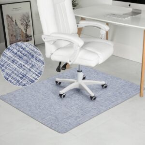 RccugmatS Chair Mat for Hardwood & Tile Floor, 36" x 48" Heavy Duty Office Chair Mat for Rolling Chairs, Anti Slip, Non-Curve, Floor Protector for Home Office, Blue White