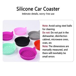 Acespeed 4-Pack Automotive Cup Holders Universal Car Cup Coaster Silicone Insulation Drink Mat Waterproof Non-Slip Sift-Proof Spill Holder Car Interior Accessories 4-Pack（Gray）