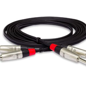 Hosa HPP-015X2 Pro Stereo Interconnect, Dual REAN 1/4 in TS to Same, 15 ft