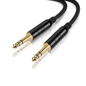 cablecreation 15 feet 6.35mm 1/4" trs to 6.35mm 1/4" trs balanced stereo audio cable, male to male, 4.5 meters/black