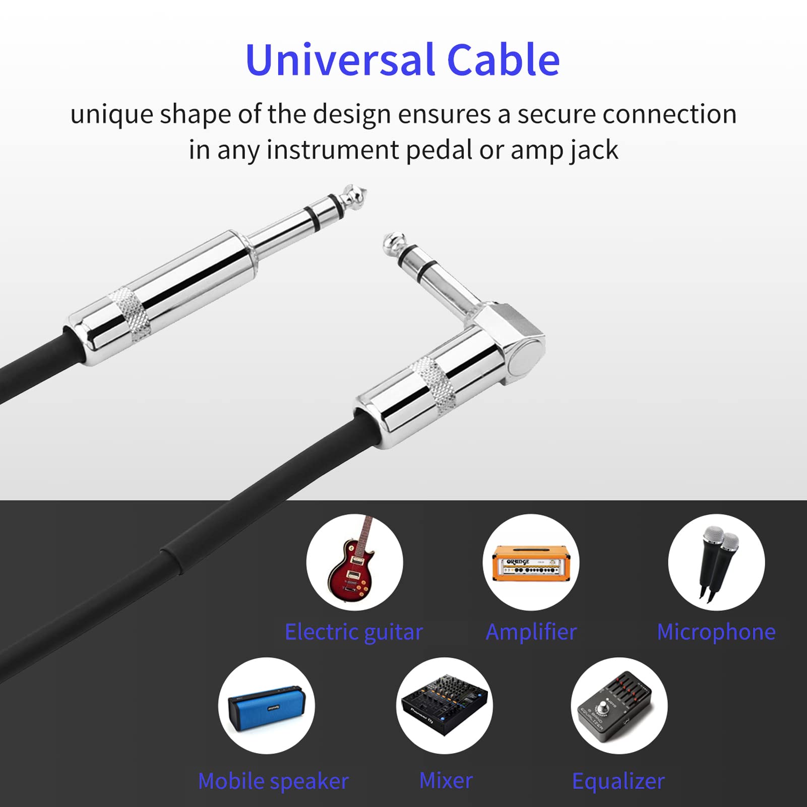 Donner 15 ft TRS Cable, Balanced Stereo Audio Patch Cable - Sturdy No Hum 1/4” Male Right Angle to 1/4” TRS Male Straight Cord, Black