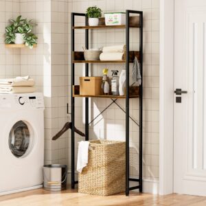 OTK Over-The-Toilet Storage, 3 Tier Bathroom Organizer Shelf, Freestanding Space Saver with Toilet Paper Holder, Multifunctional Over The Toilet Rack, Vintage