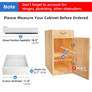 Pull Out Cabinet Organizer Fixed With Adhesive Nano Film,Heavy Duty Storage and Organization Slide Out Pantry Shelves Sliding Drawer Pantry Shelf for Kitchen 11.8"W x 16.9"D x 3.1"H(1PC)