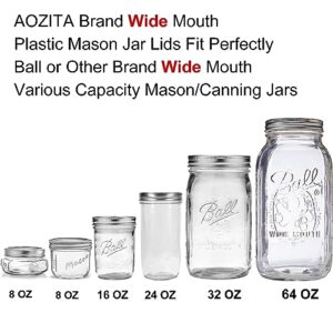 [10 Pack] WIDE Mouth Mason Jar Lids for Ball, Kerr and More - White Plastic Storage Caps for Mason/Canning Jars - Leak-Proof