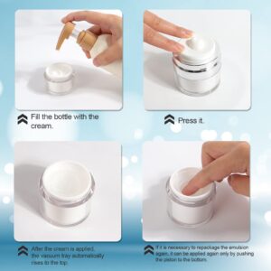 Airless Pump Jar - 0.5 Oz Air Pump Container for Cream, Pump Moisturizer Drunk Elephant Container, Empty Cream Subpackage Jar Vacuum Bottle Dispenser for Skincare Makeup Lotion