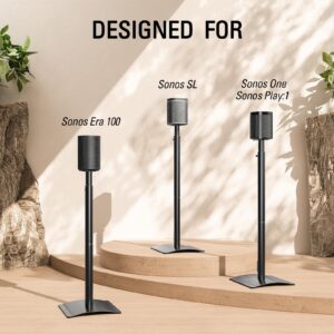 Mounting Dream Speaker Stands for Sonos Era 100, One, One SL, Play:1, Height Adjustable Up to 49.1", Set of 2 Surround Sound Speaker Stand with Cable Management, 13.2 LBS Loading MD5412