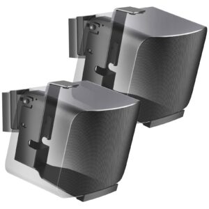 wali speaker wall mount brackets for sonos play 5 gen2 (2 pack, black)