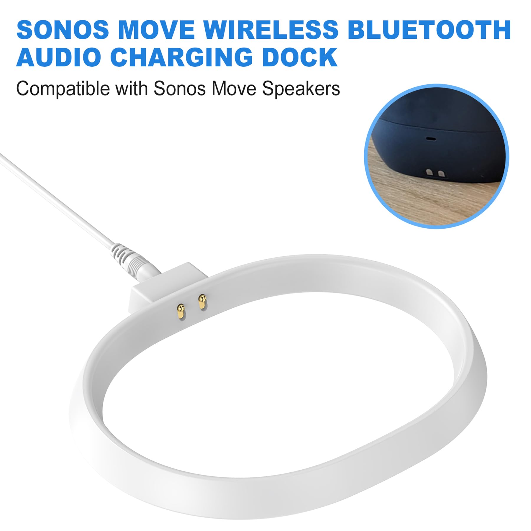 Soarking Charging base for Sonos Move Gen 2nd and 1st with 45W Adapter(White)