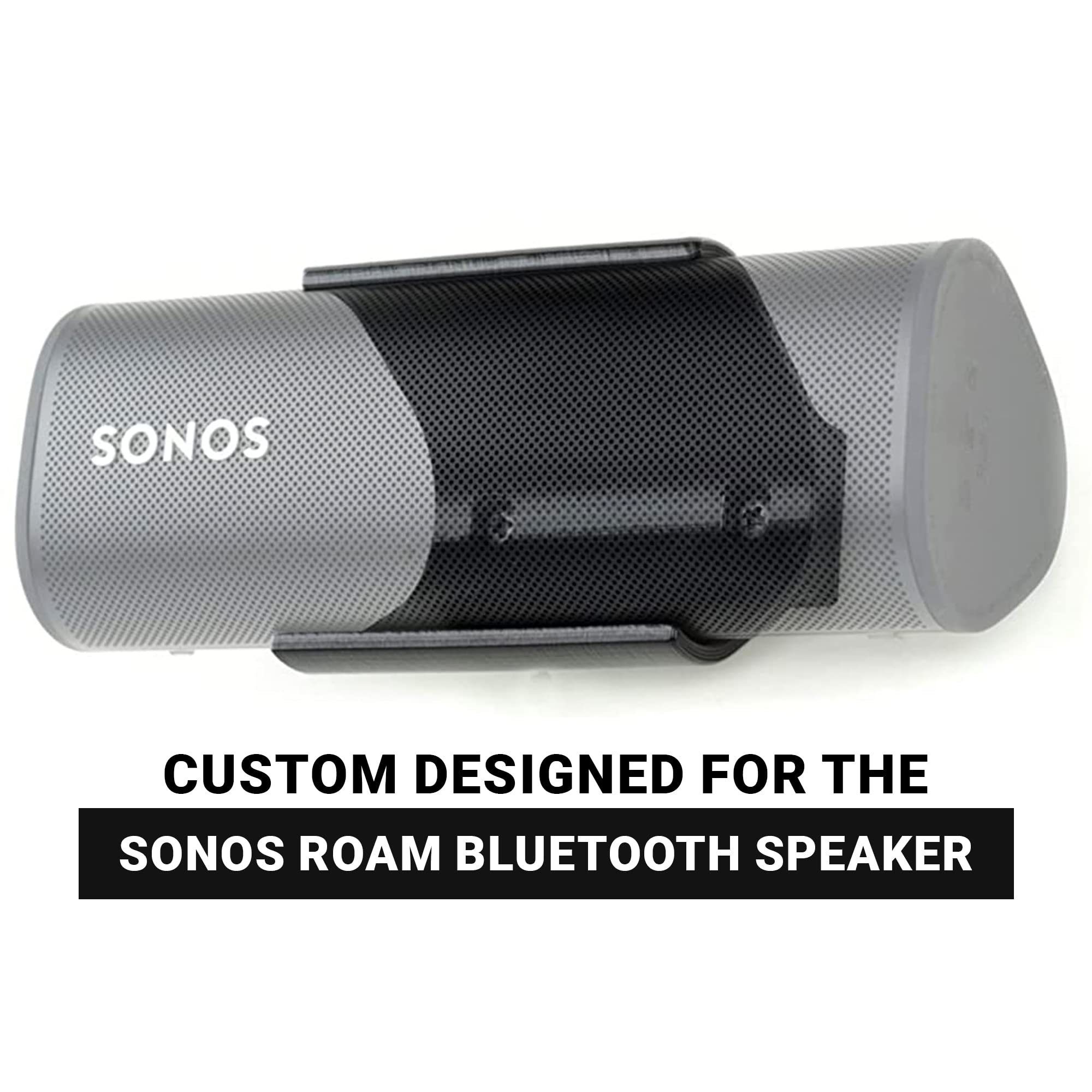 Spartan Mounts Black Sonos Roam Wall Mount - for SONOS ROAM Bluetooth Speaker, Low Profile, Home, Office, Garage, Dorm, Patio, Auto, RV, Boat, Mount Anywhere Design, Black