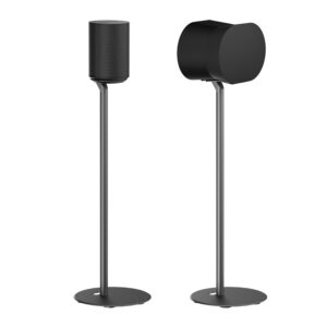 ynvision.design fixed height floor stand compatible with sonos era 100 and era 300 - black 2 pack (pair)