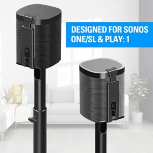 Mounting Dream Speaker Stand for SONOS ONE, ONE SL, Play:1, Height Adjustable 39.6"- 48.3", Single Surround Sound Speaker Stand with Cable Management, 13.2 LBS Loading MD5411