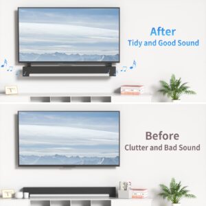 Upgrade Height & Depth Adjustable Soundbar TV Mount for Sonos Playbar Mount Under or above TV, Black Soundbar Mount for Sonos Playbar TV Mount with Hardware Kits Easy to Install