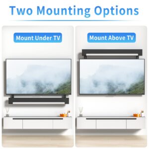 Upgrade Height & Depth Adjustable Soundbar TV Mount for Sonos Playbar Mount Under or above TV, Black Soundbar Mount for Sonos Playbar TV Mount with Hardware Kits Easy to Install