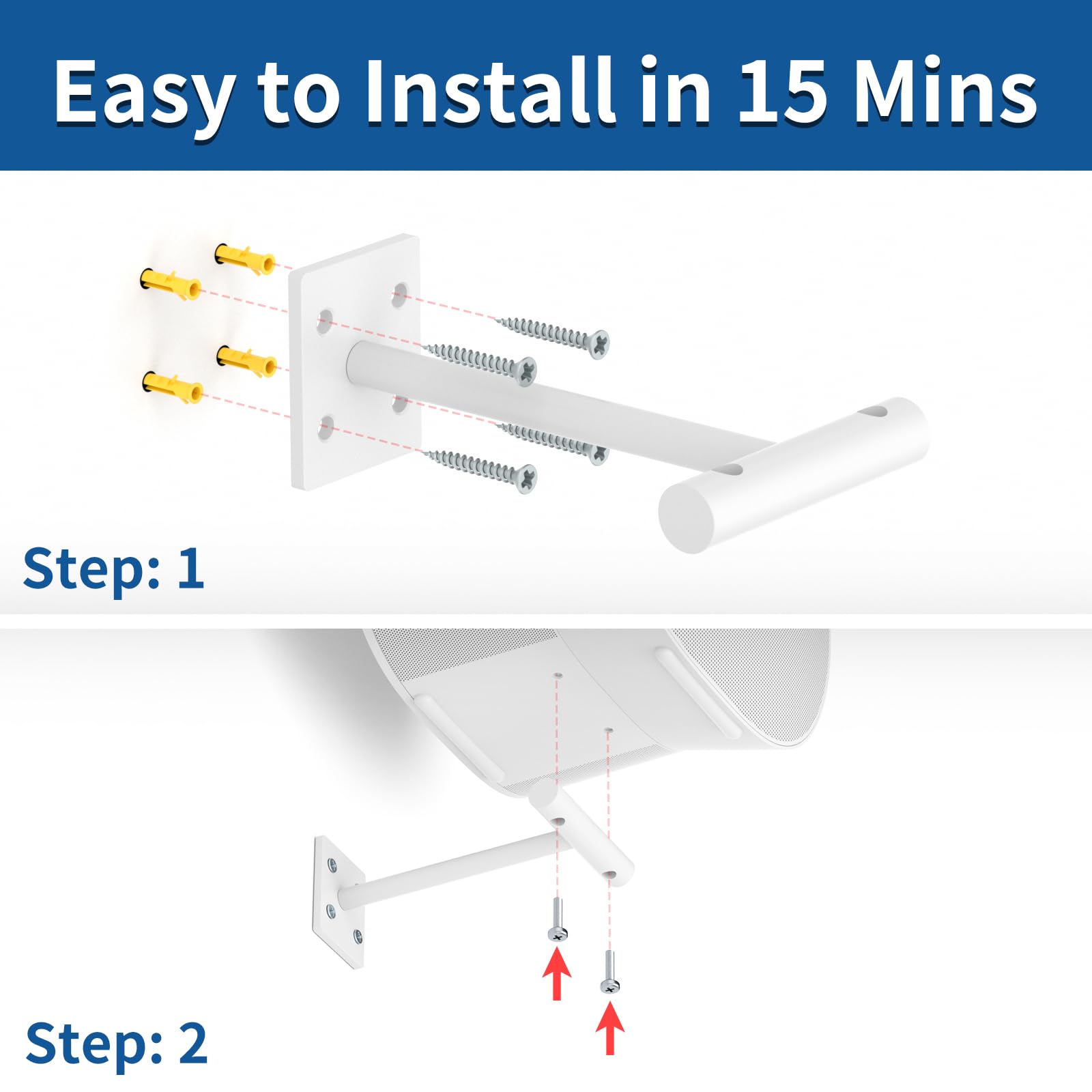 Speaker Mount Bracket for Sonos Era 300 Wall Mount Shelf with Kits Easy to Install - Metal Speaker Mount Mounting Bracket Compatible with Sonos Era 300 Mount for Saving Space, White