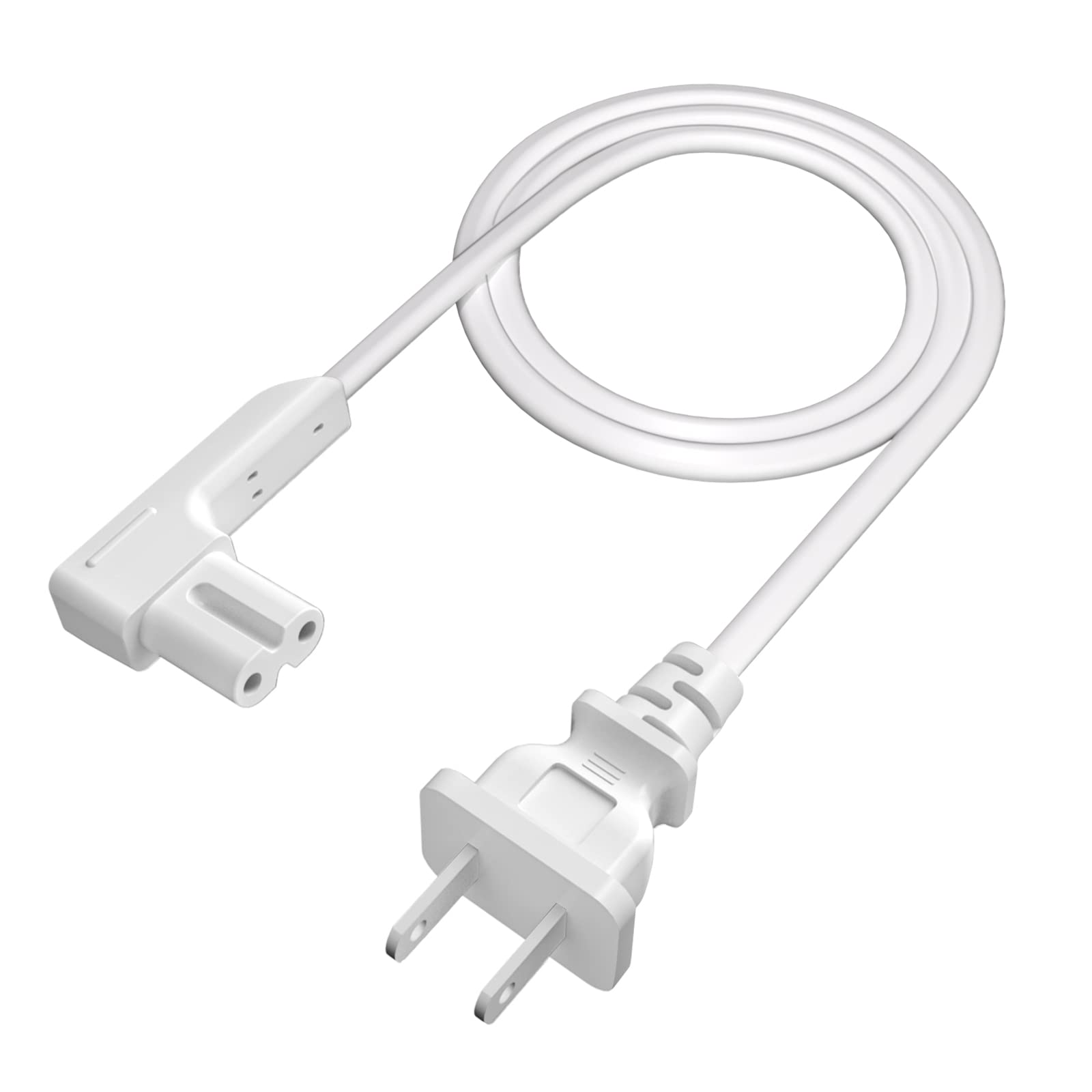 1.6ft Power Cord for Sonos One, One SL and Play 1 Speakers Power Cable Replacement Cord - 2 Prong L-Shaped AC Cable Replacement for Sonos Power Cord - White