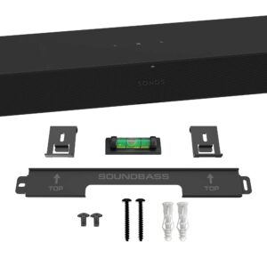 Soundbar Mount for Sonos Ray Sound Bar includes All Necessary Mounting Hardware, Floating Style Soundbar Wall Bracket for Under TV or above, Easy to Install, Black