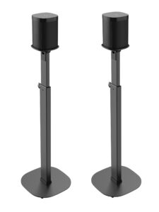 ynvision.design e-z height adjustable floor stands compatible with sonos one, one sl, or play:1 | 2 pack | pair | adjusts 29.1" - 46.5" built in cable management