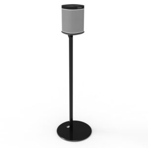 eximus fixed height speaker floor stand for sonos one and sonos one sl and sonos play:1 - cable management built in - easy assembly - gloss black finish