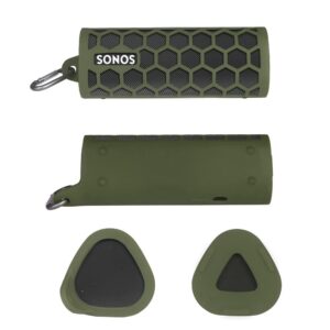 Seracle Soft Silicone Cover Case Compatible for Sonos Roam Portable Smart Speaker (Olive)