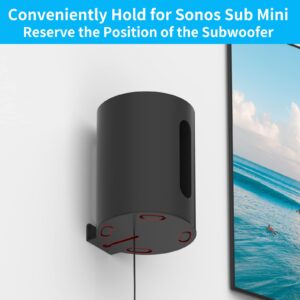 Heavy Duty Wall Mount Bracket for Sonos Sub Mini Mount Easy to Install Compatible with Sonos Sub Mini Subwoofer Bracket with Hardware Kit, Black