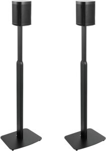 ynvision.design height adjustable floor stands compatible with sonos one, one sl, play:1 | 2 pack | (black)