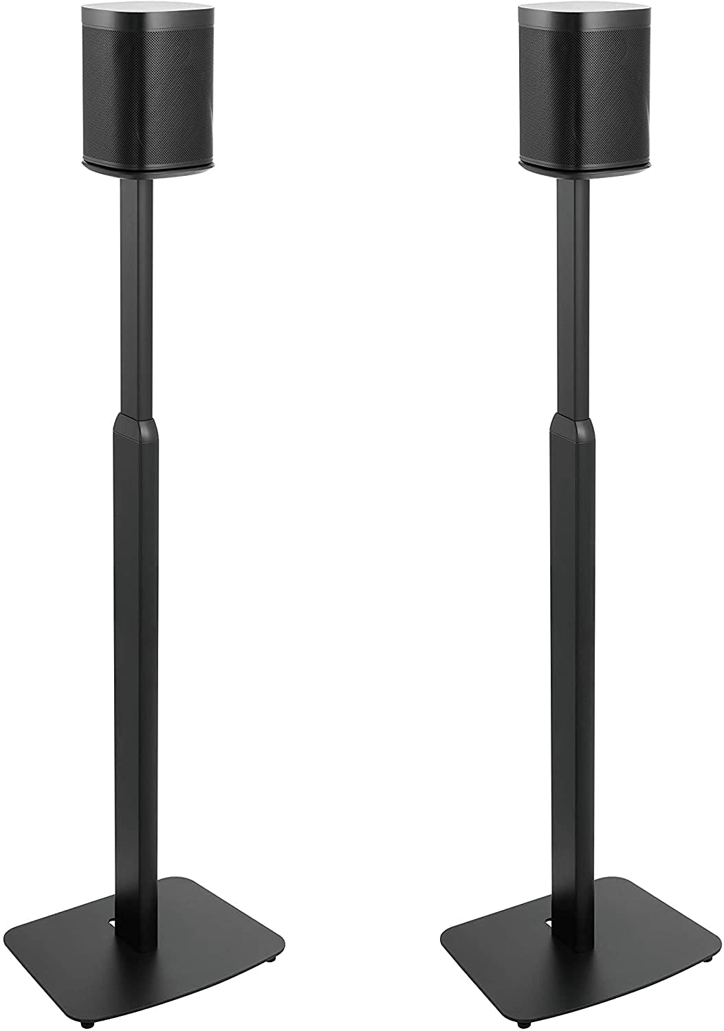 ynVISION.DESIGN Height Adjustable Floor Stands Compatible with Sonos One, One SL, Play:1 | 2 PACK | (BLACK)