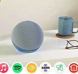 Certified Refurbished Echo (4th Gen) | With premium sound, smart home hub, and Alexa | Twilight Blue