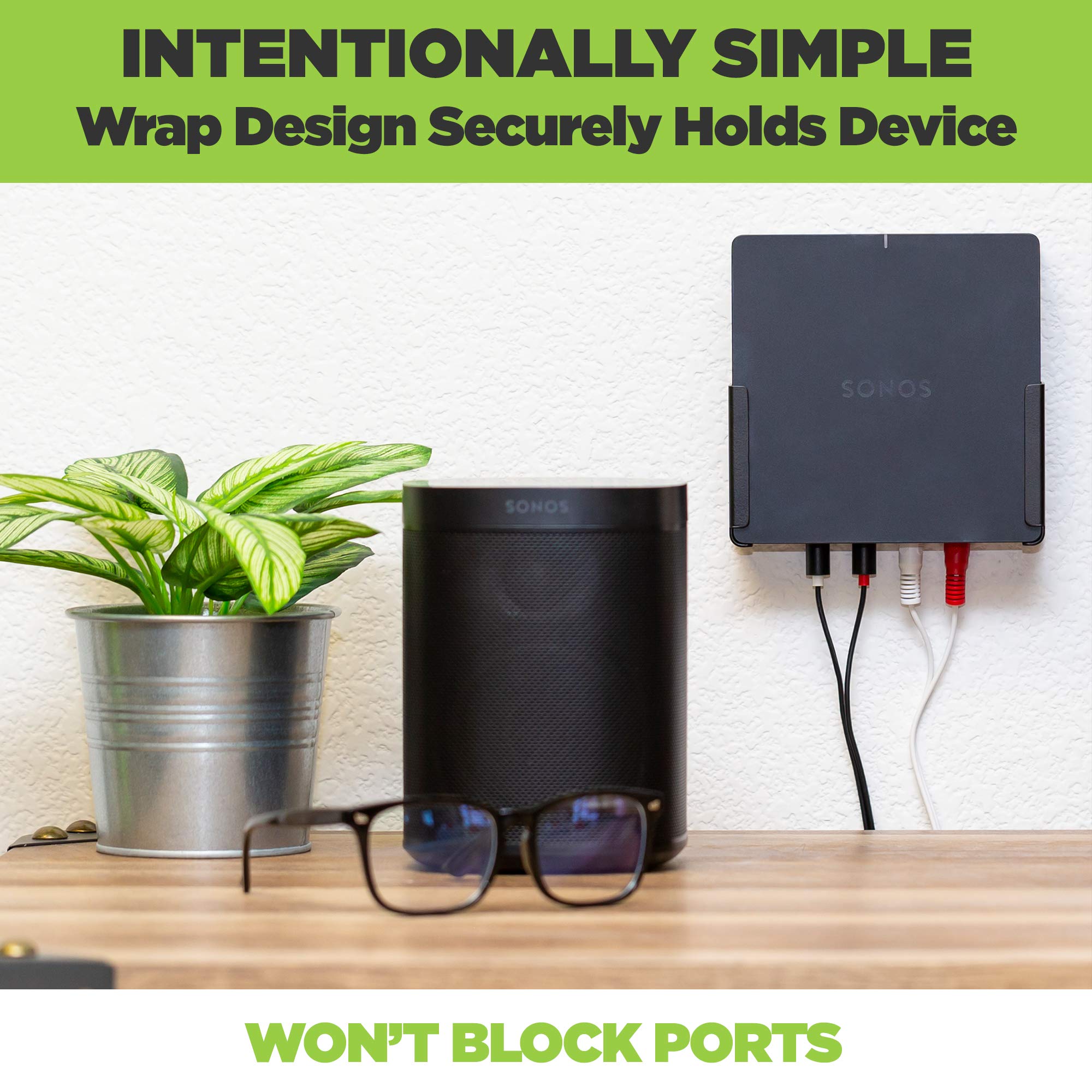 HIDEit Mounts Port Wall Mount for Sonos Port - Made in USA Black Steel Mount for Sonos Port Music Streamer