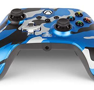 PowerA Enhanced Wired Controller for Xbox Series X|S - Metallic Blue Camo, gamepad, wired video game controller, gaming controller, Officially Licensed for Xbox