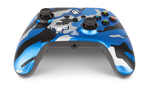 PowerA Enhanced Wired Controller for Xbox Series X|S - Metallic Blue Camo, gamepad, wired video game controller, gaming controller, Officially Licensed for Xbox