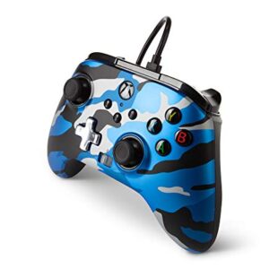 PowerA Enhanced Wired Controller for Xbox Series X|S - Metallic Blue Camo, gamepad, wired video game controller, gaming controller, Officially Licensed for Xbox