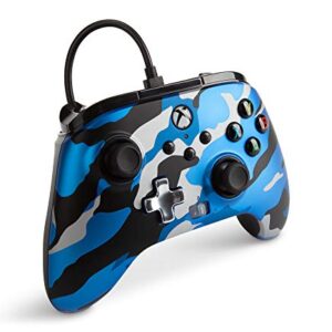 PowerA Enhanced Wired Controller for Xbox Series X|S - Metallic Blue Camo, gamepad, wired video game controller, gaming controller, Officially Licensed for Xbox