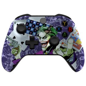 extremerate clown cards patterned front housing shell case for xbox one s/x controller, soft touch faceplate cover replacement kit for xbox one s/x controller (model 1708) - controller not included