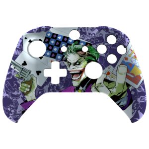 eXtremeRate Clown Cards Patterned Front Housing Shell Case for Xbox One S/X Controller, Soft Touch Faceplate Cover Replacement Kit for Xbox One S/X Controller (Model 1708) - Controller NOT Included