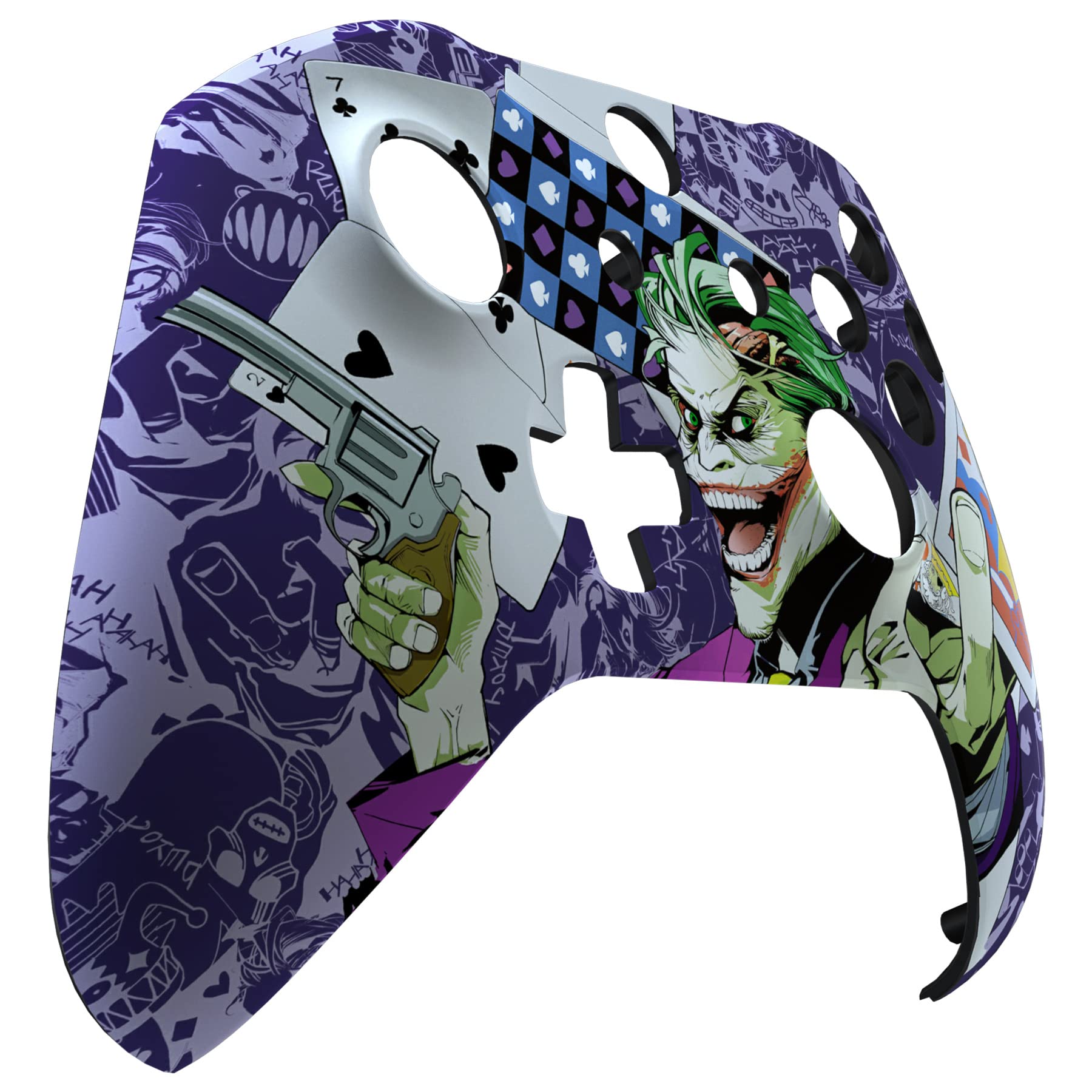 eXtremeRate Clown Cards Patterned Front Housing Shell Case for Xbox One S/X Controller, Soft Touch Faceplate Cover Replacement Kit for Xbox One S/X Controller (Model 1708) - Controller NOT Included