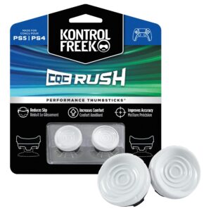 kontrolfreek cqc rush for playstation 4 (ps4) and playstation 5 (ps5) controller | performance thumbsticks | 2 mid-rise concave | white