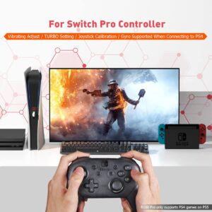 Controller Adapters, BIGBIG WON R100 Pro Wireless Adapter for Xbox One X|S Controller/Xbox Series X|S Controller/Elite Series 2/PS5/PS4/Switch Controller Playing on PS4/Switch/PC Windows11&10(1pc)