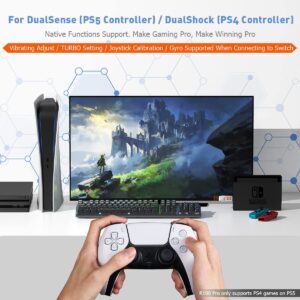 Controller Adapters, BIGBIG WON R100 Pro Wireless Adapter for Xbox One X|S Controller/Xbox Series X|S Controller/Elite Series 2/PS5/PS4/Switch Controller Playing on PS4/Switch/PC Windows11&10(1pc)