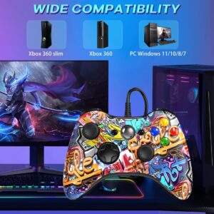 Bameca 2pcs Xbox 360 Controller Wired, Xbox PC Controller, Compatible with Xbox 360/xbox 360 slim and PC Windows 11/10/8/7